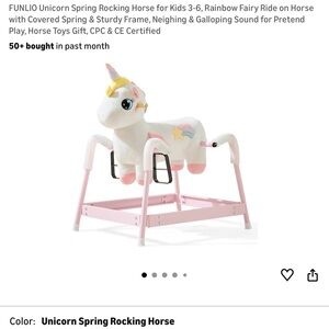 Pink Unicorn Spring Rocking Horse